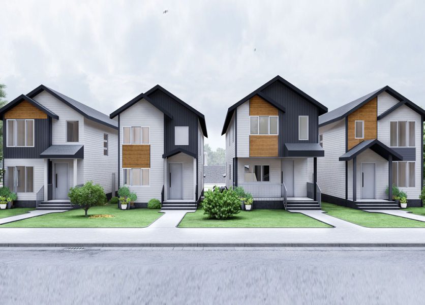 Neighbourhood rendering view of Cira Homes in Edmonton Alberta