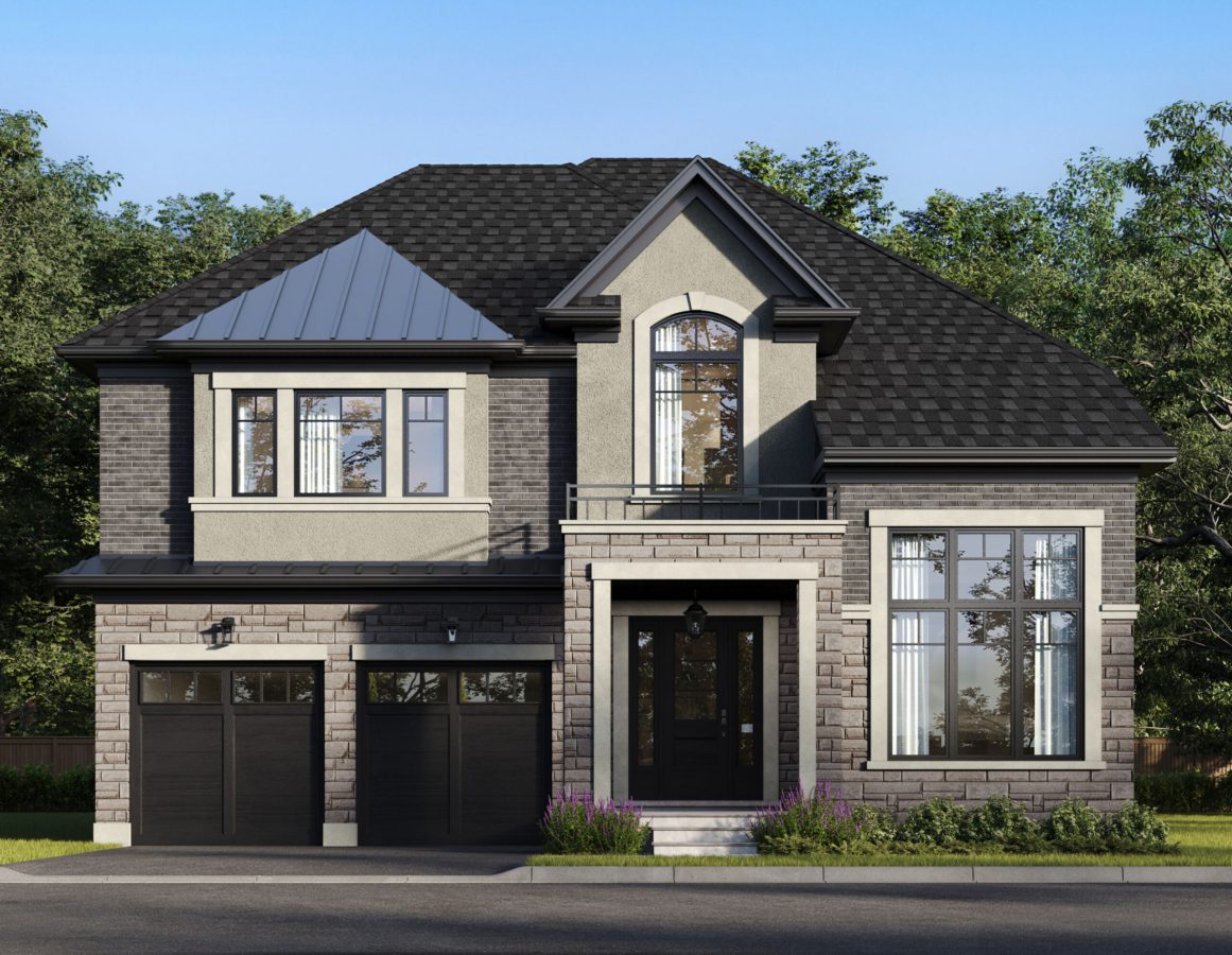 Front view of a luxury home in the Lake Pointe Community of Stoney Creek by DeSantis Homes