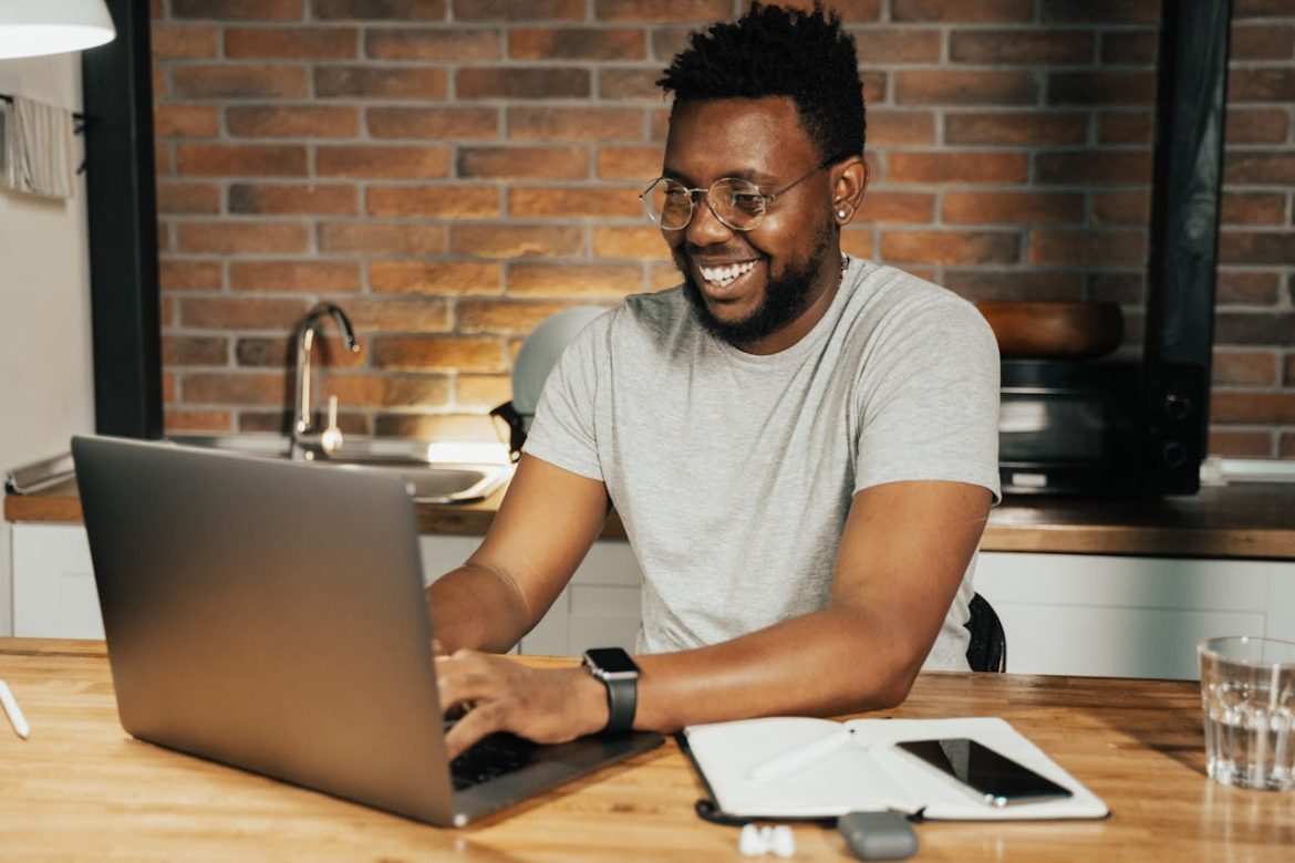 Man using a laptop